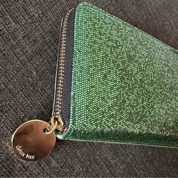 Deux Lux Green Sparkle Zip Around Wallet - Picture 3 of 8
